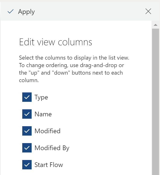 Edit view columns